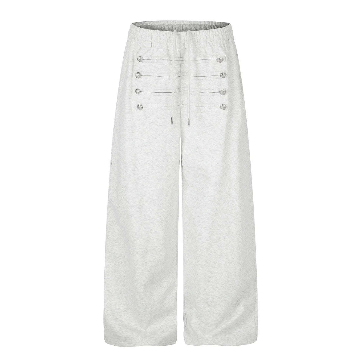 Military Button Wide Leg Sweatpants