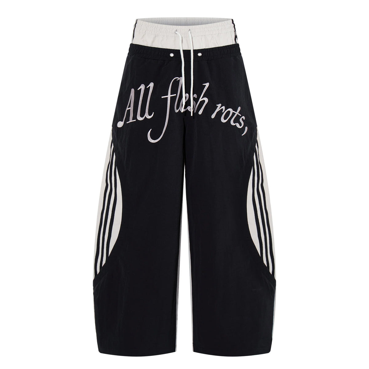 Script Graphic Wide-Leg Track Pants