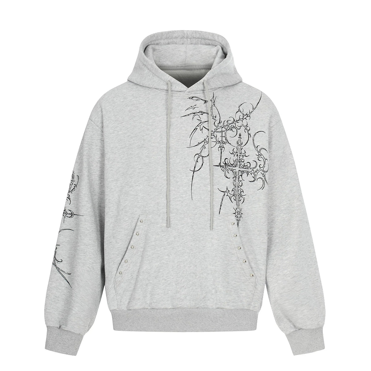 Gothic Cross Graphic Hoodie