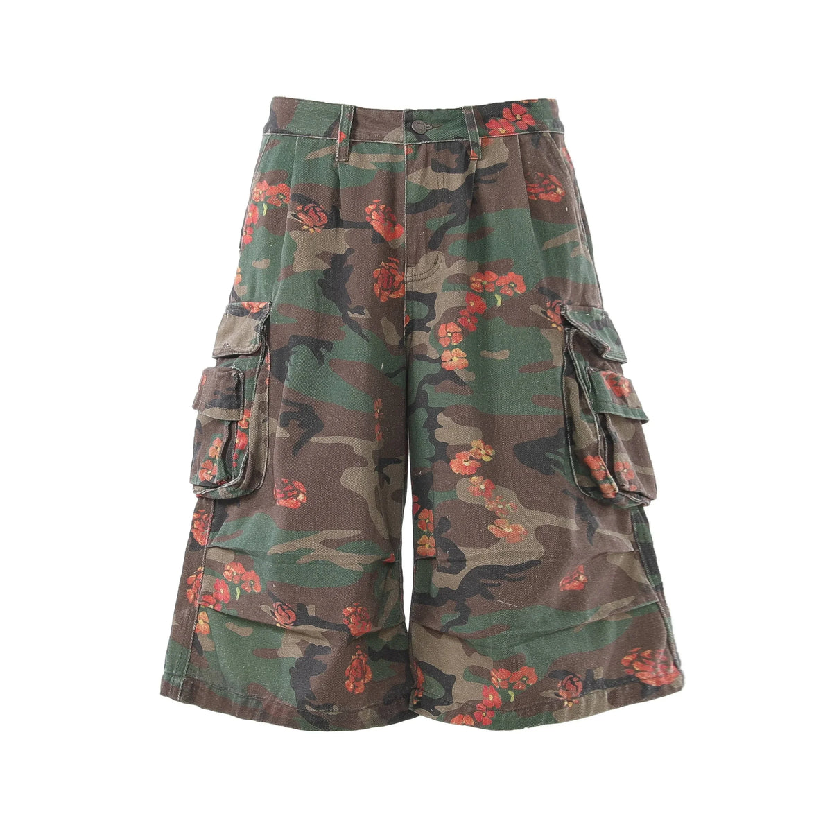 “Floral Camo Cargo Shorts”