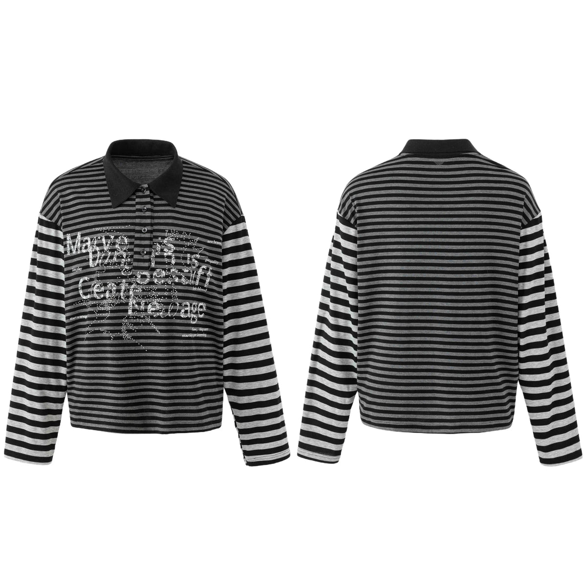 Striped Long Sleeve Polo Shirt