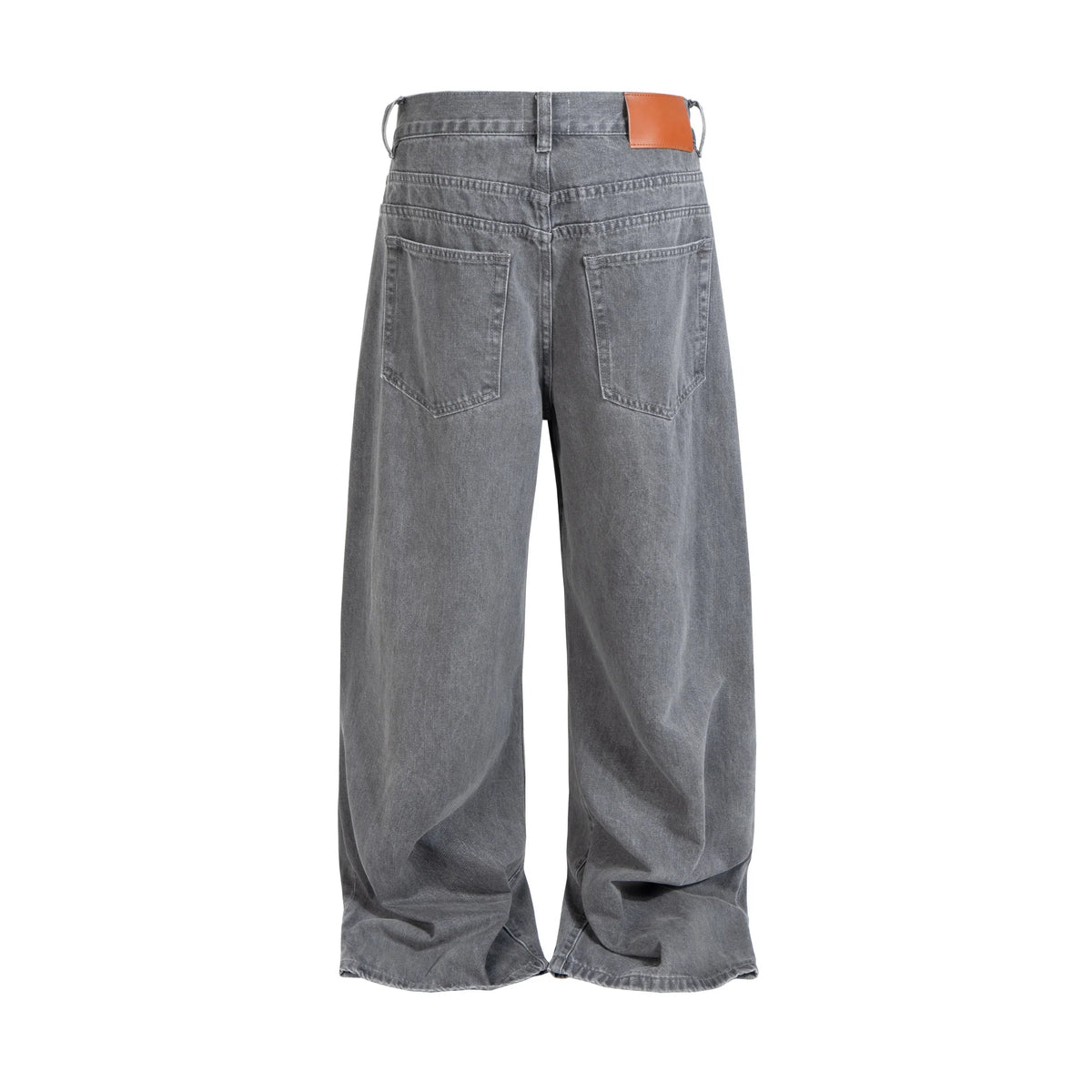 Button-Fly Washed Denim Pants