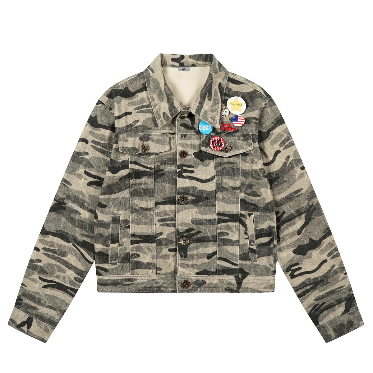 Camo Badge Denim Jacket