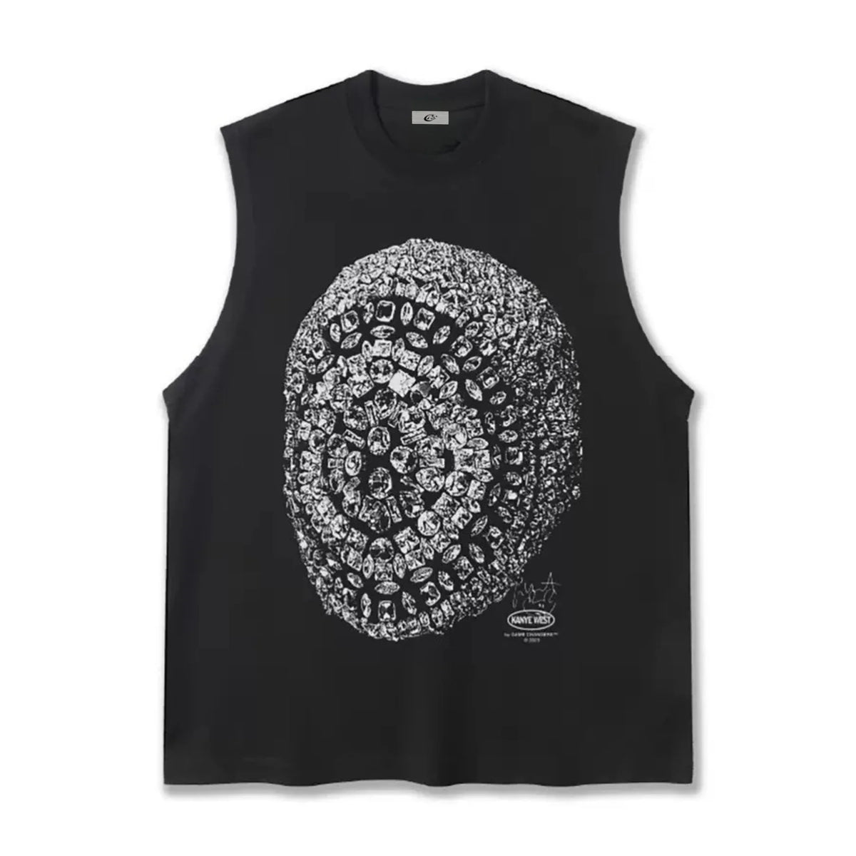 Crystal Skull Graphic Sleeveless Tee