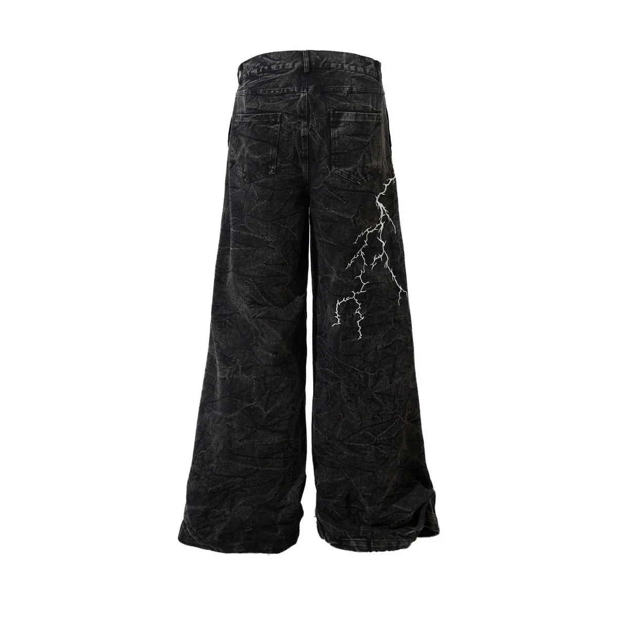 Crinkle Lightning Wide-Leg Jeans