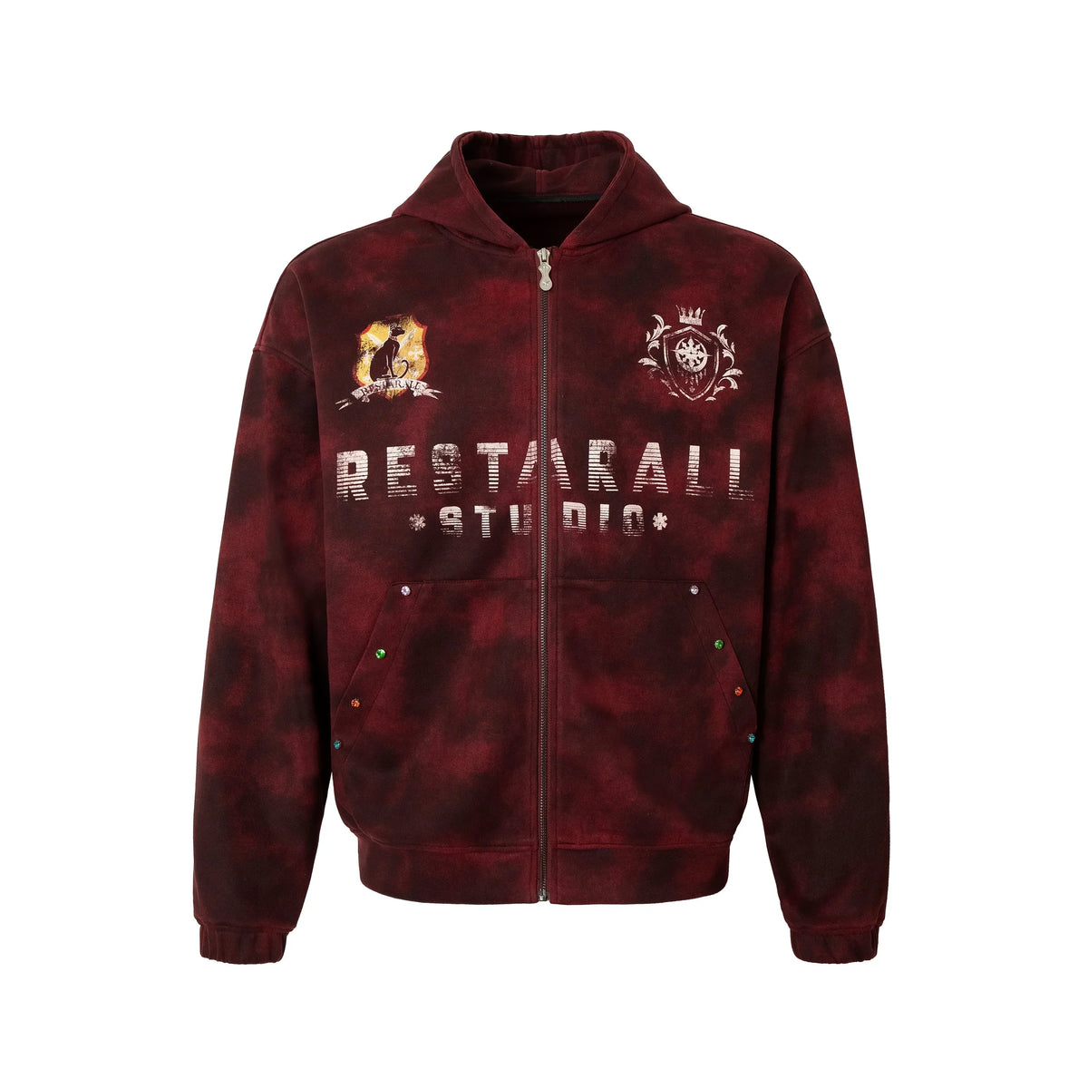 Burnout Effect Zip Hoodie