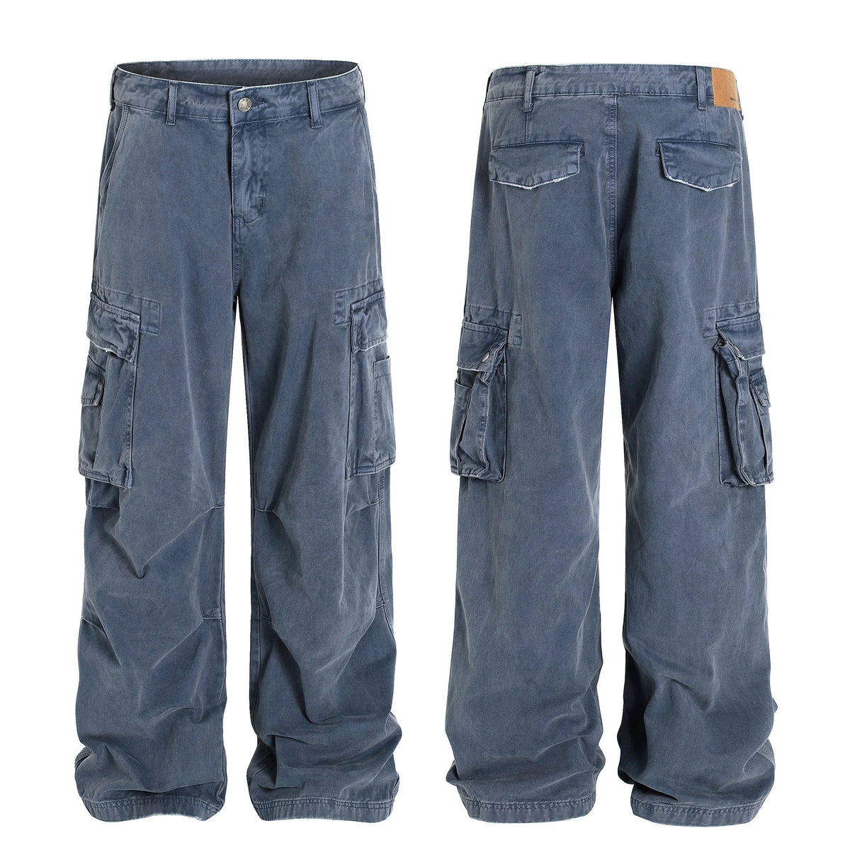 Washed Blue Cargo Pants