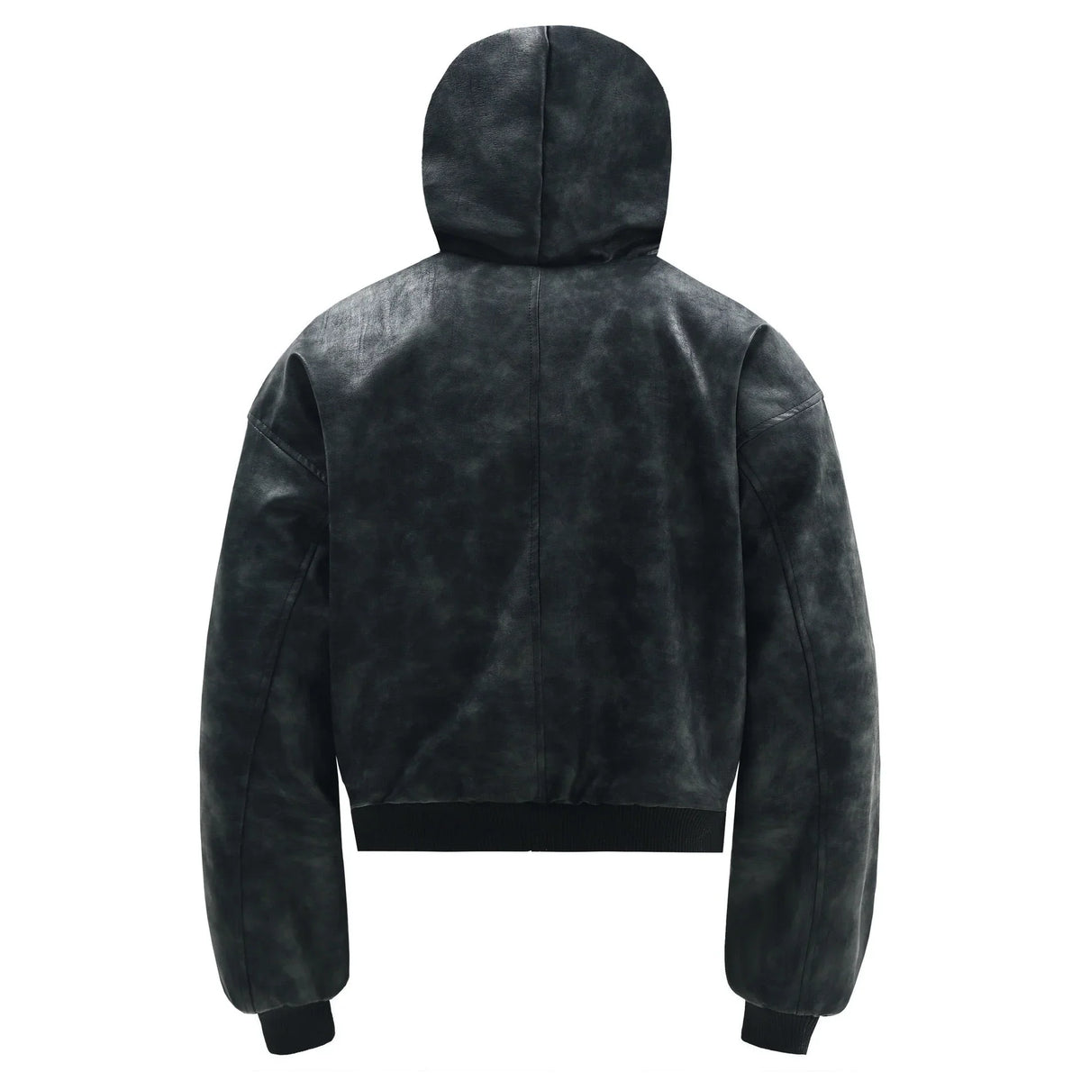 Hooded PU Leather Jacket
