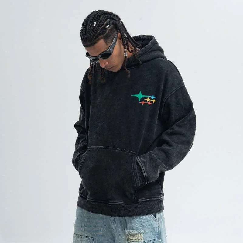 Graphic Washed Pullover Hoodie