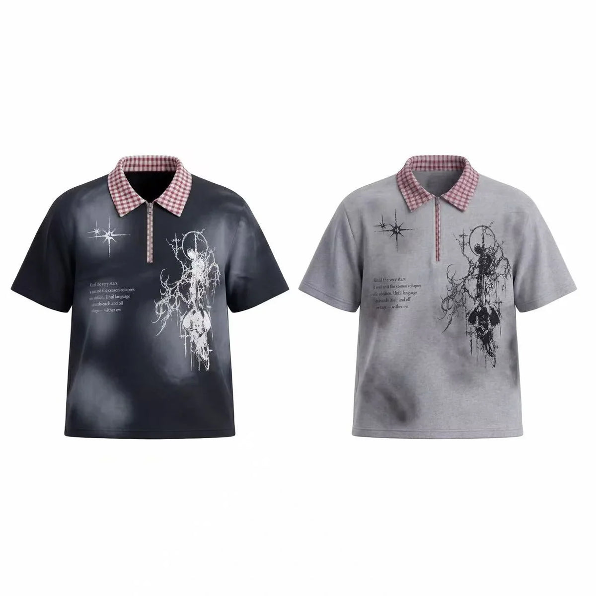 “Grunge Star Zip Polo Tee”