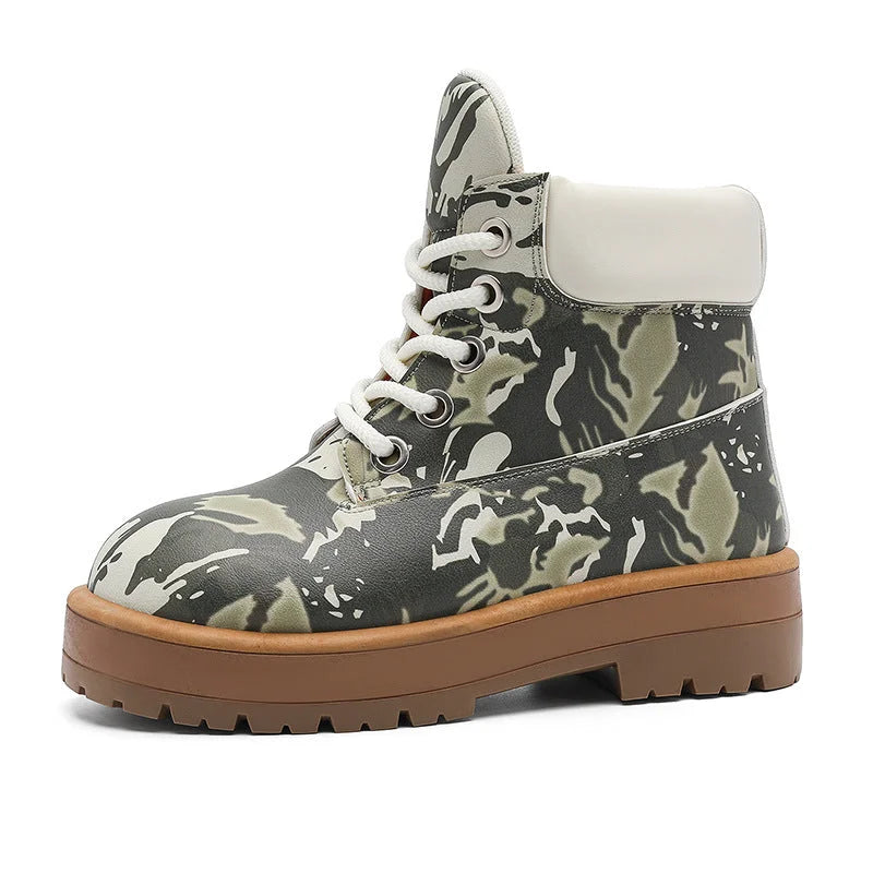 Camo Platform Combat Boots