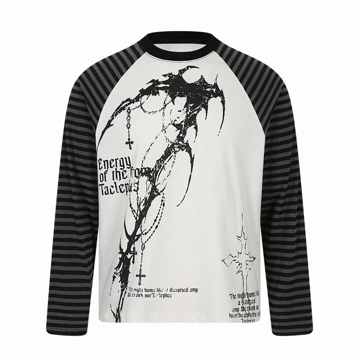 Gothic Stripe Raglan Long Sleeve Tee