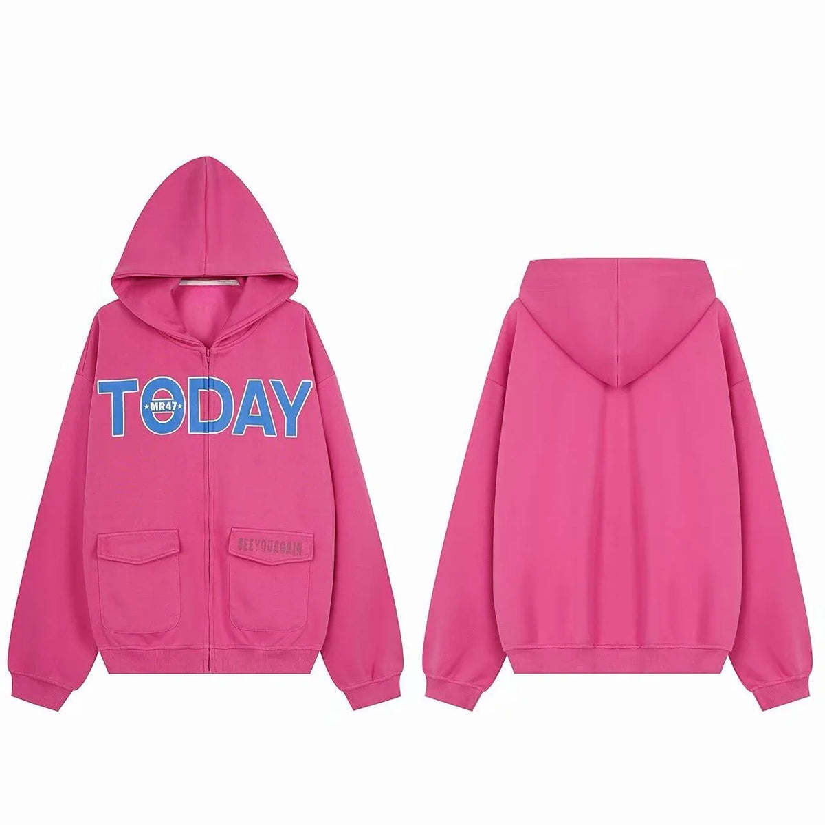 Today Graphic Zip-Up Hoodie