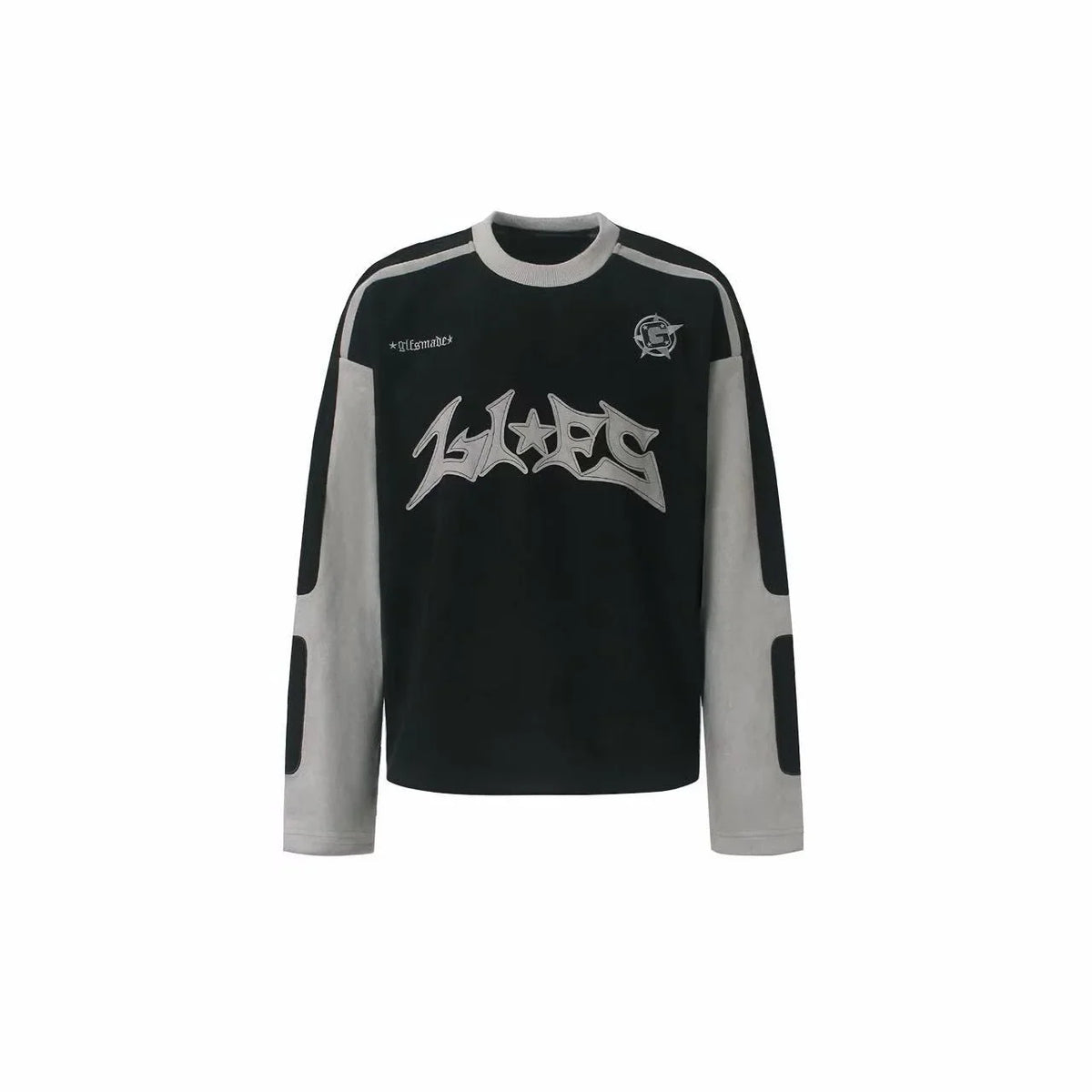 Contrast Panel Gothic Graphic Long Sleeve Tee