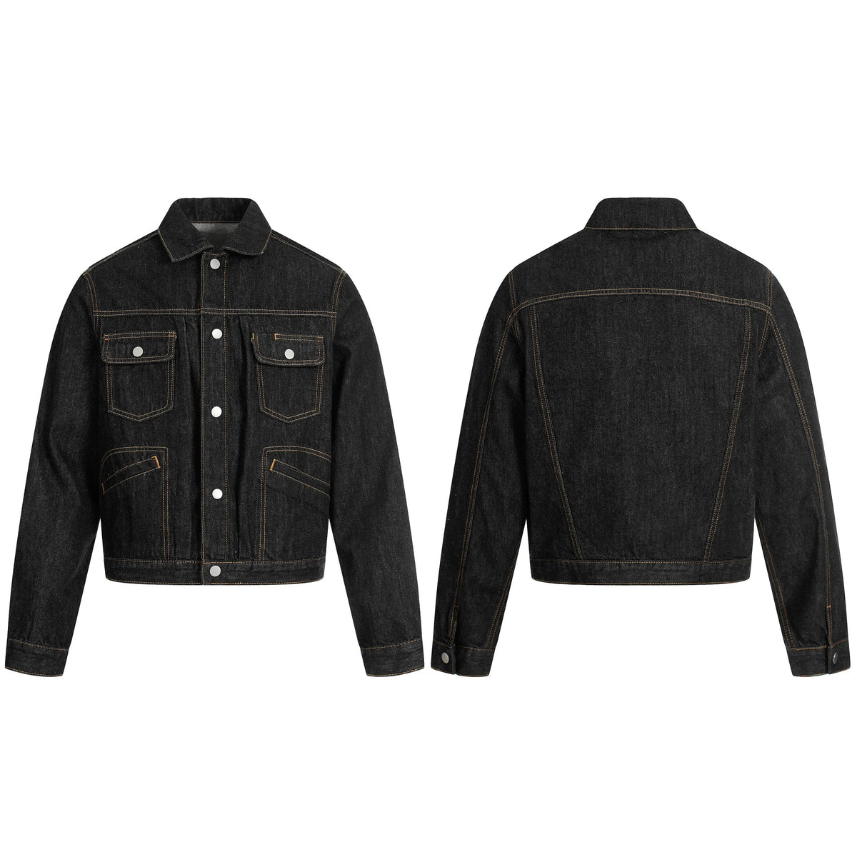 Raw Black Cropped Denim Jacket