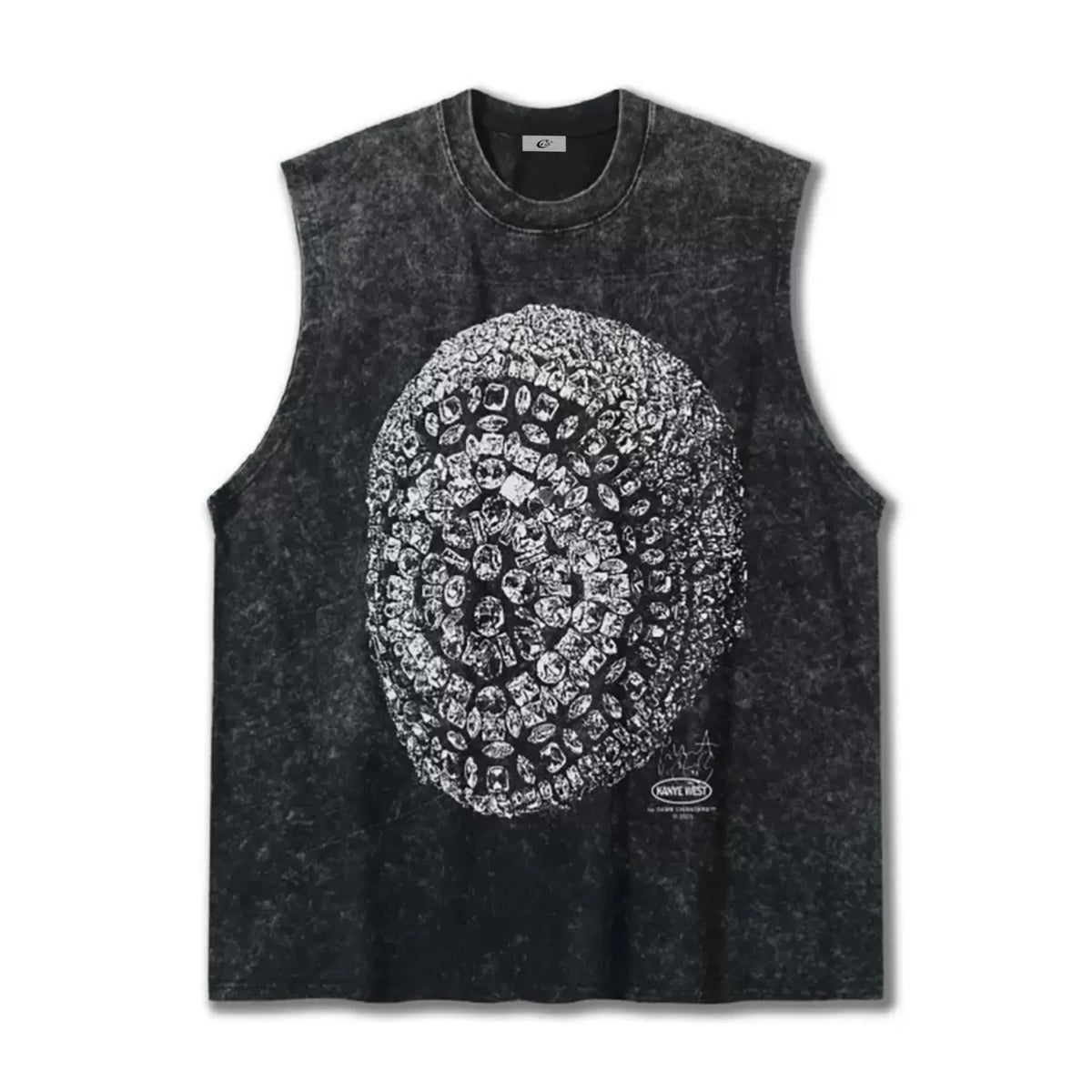 Crystal Skull Graphic Sleeveless Tee