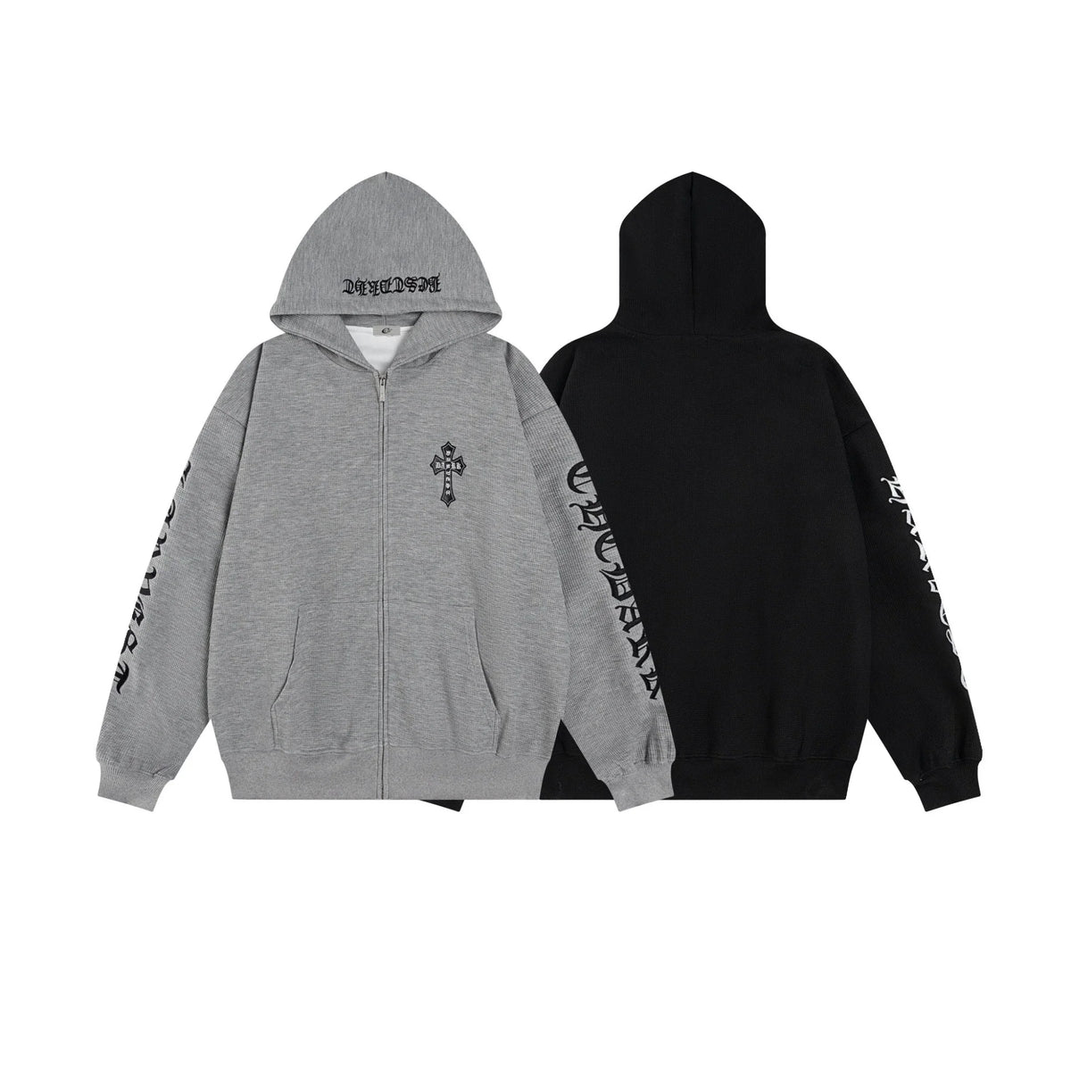 Gothic Script Zip Hoodie