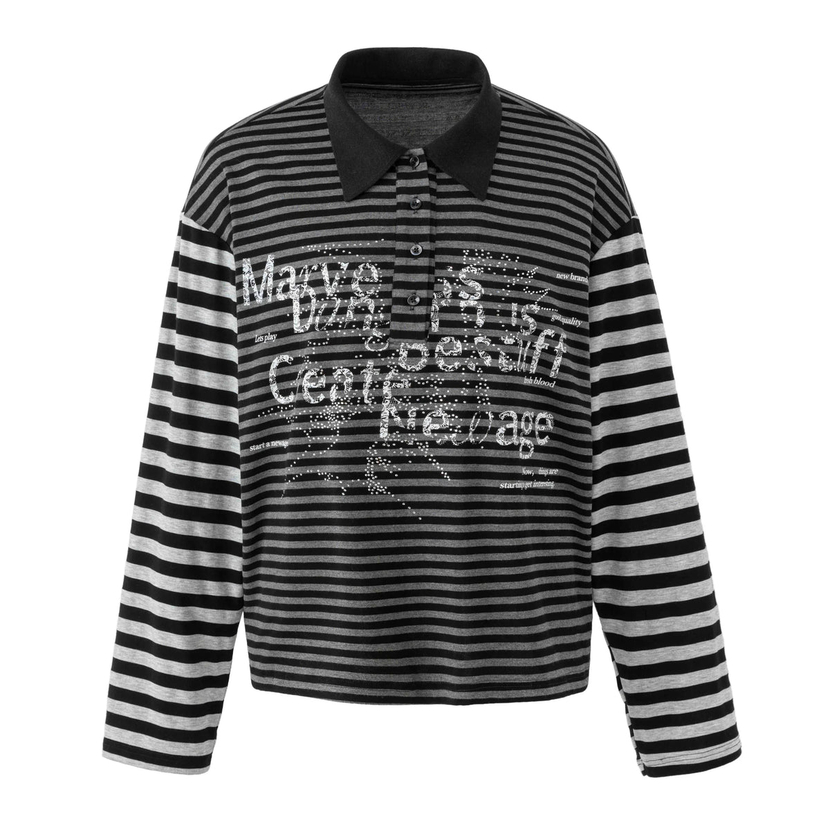 Striped Long Sleeve Polo Shirt