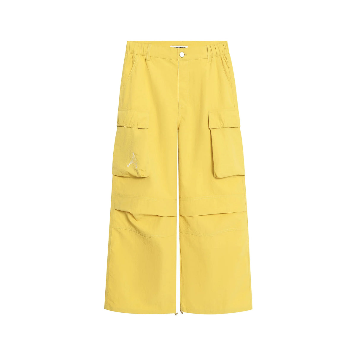 Wide-Leg Nylon Cargo Pants
