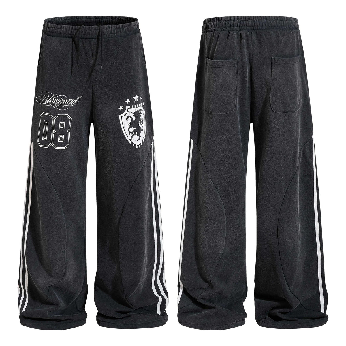 Wide-Leg Track Sweatpants