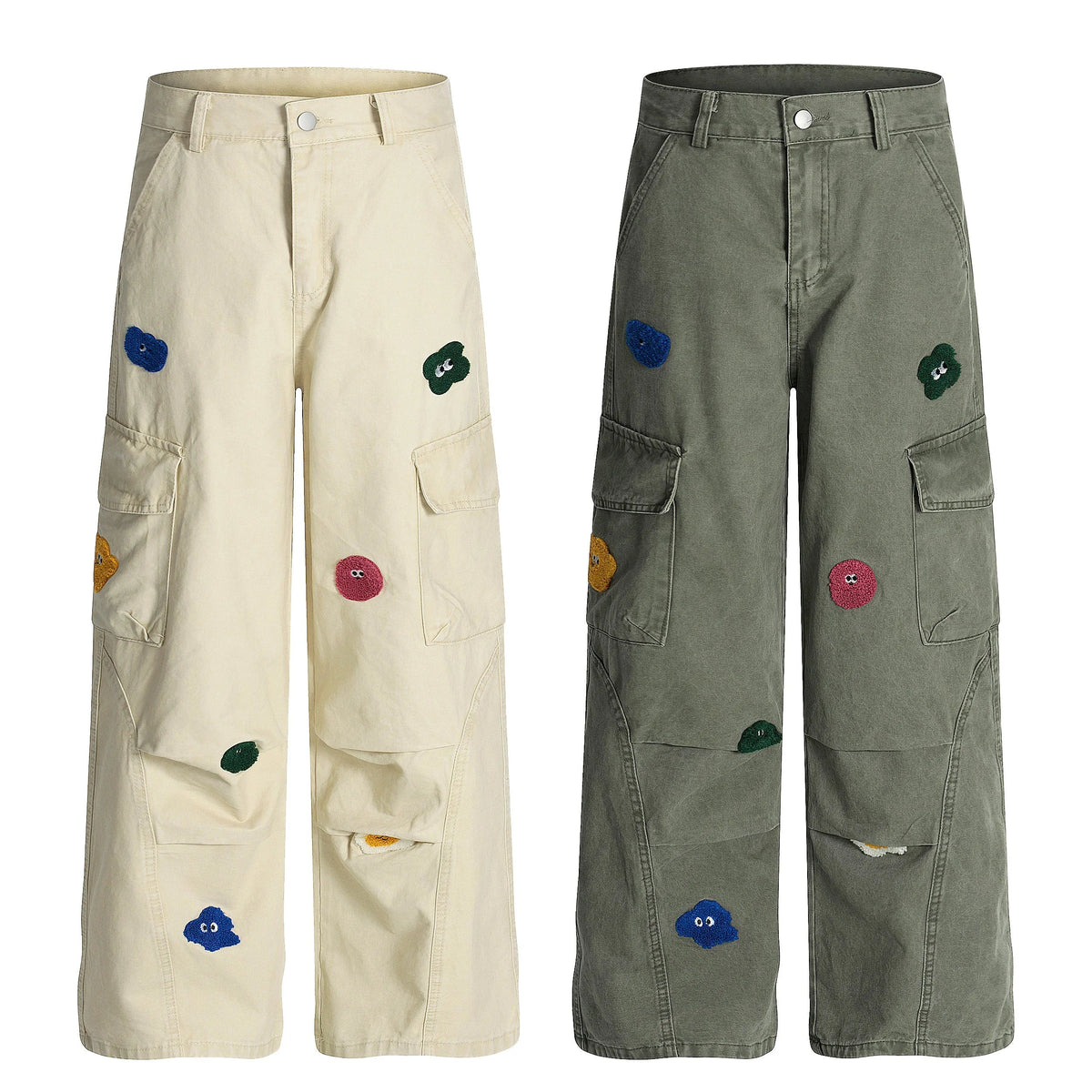 Cartoon Patch Cargo Pants