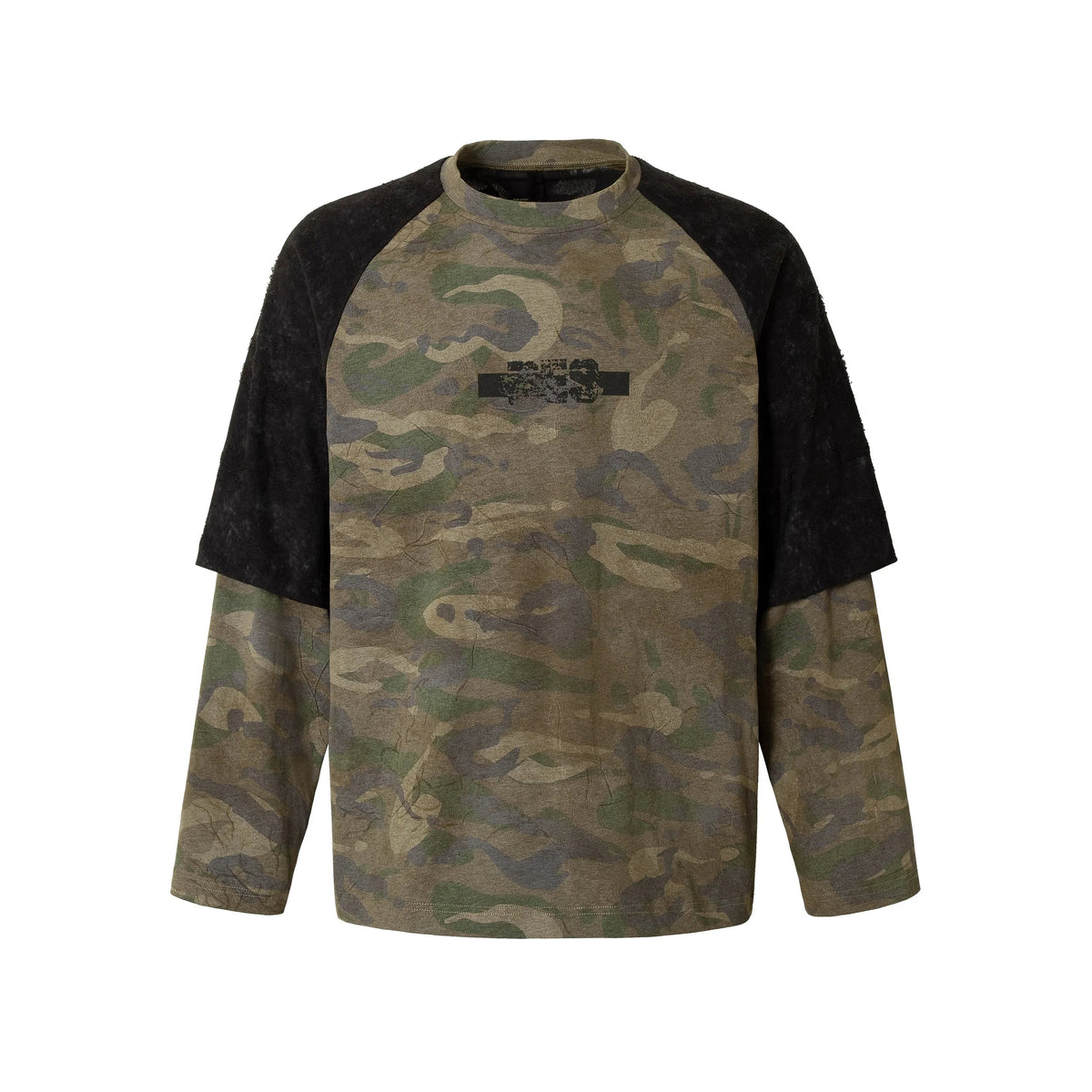 Camo Patchwork Long Sleeve Tee