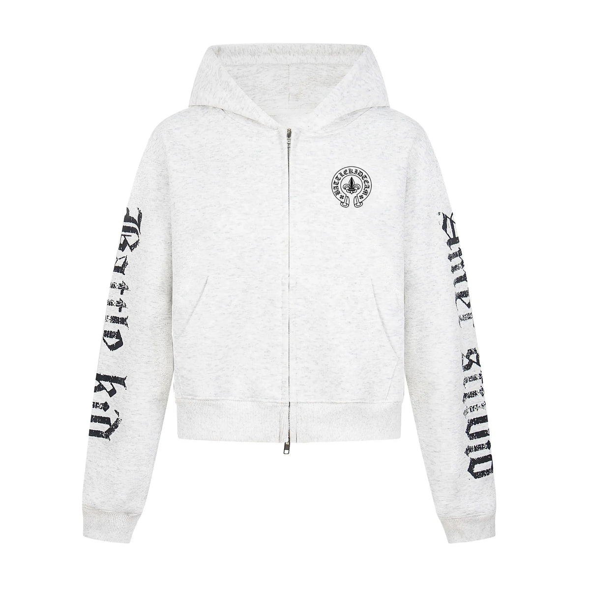 Gothic Letter Zip Hoodie