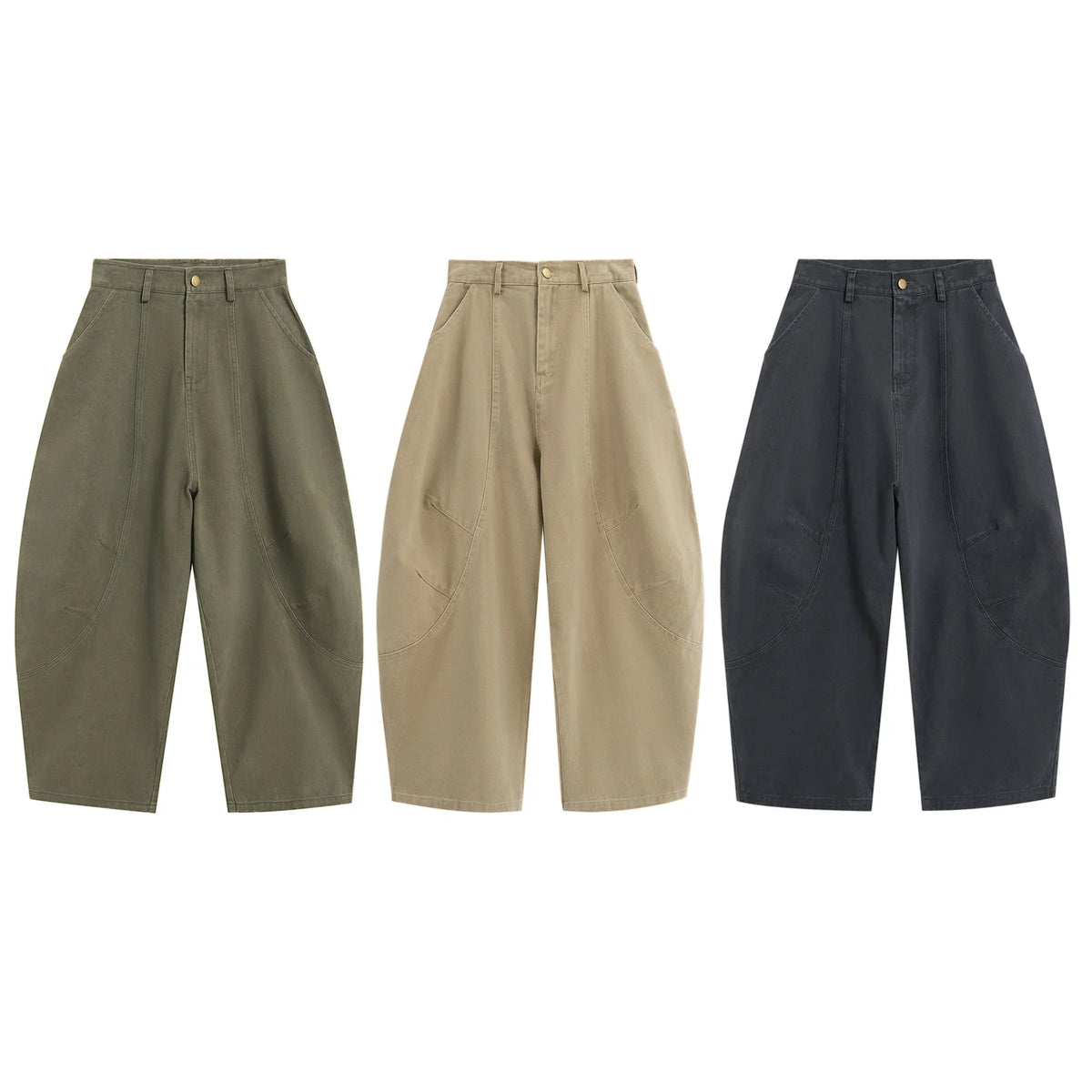 Curved-Cut Barrel Pants