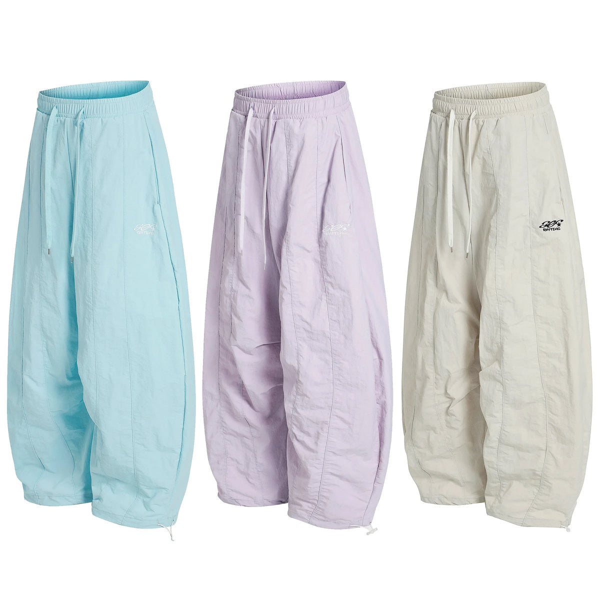 Pastel Nylon Stacked Pants