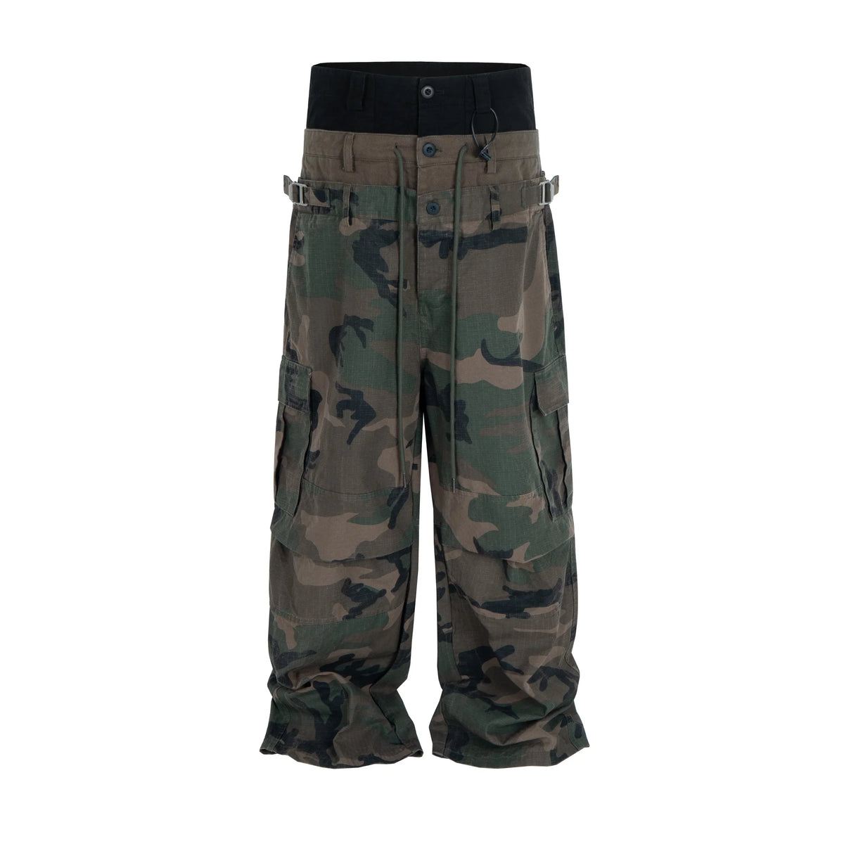 Double-Waist Camo Cargo Pants