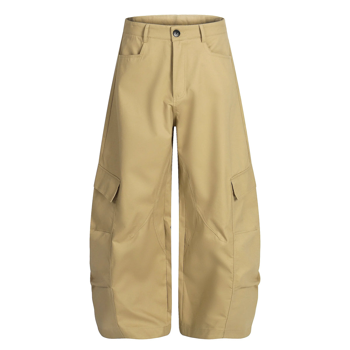 Curved Seam Cargo Pants – Khaki