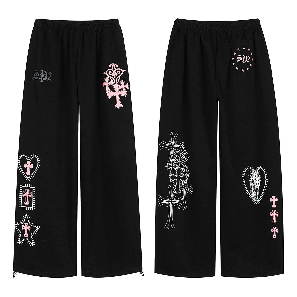 Gothic Cross Graphic Sweatpants