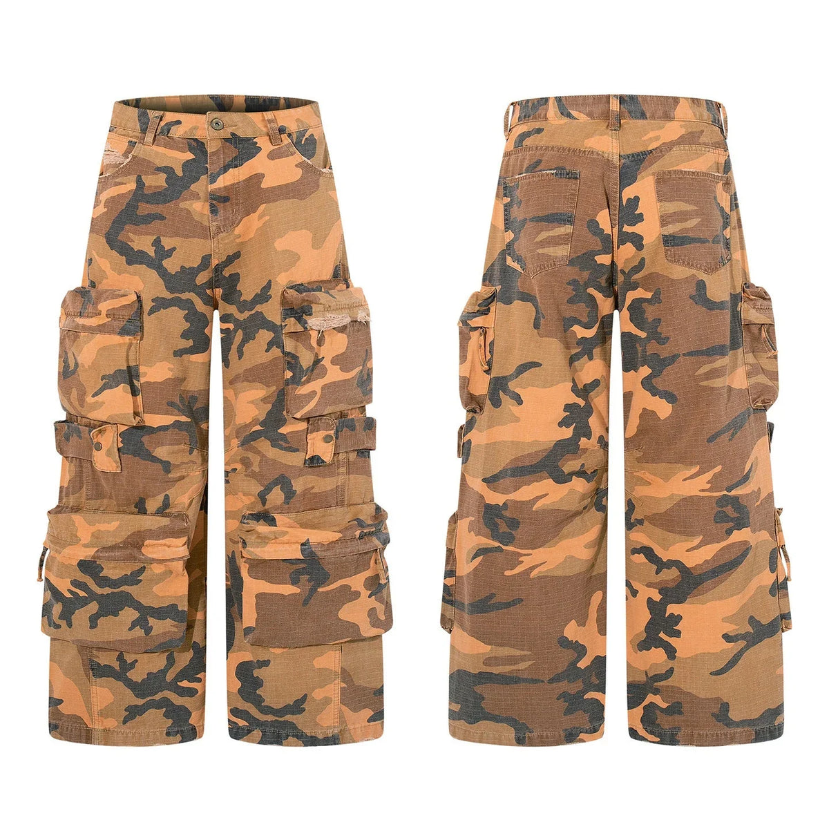 Heavy Tactical Camo Multi-Pocket Cargo Pants