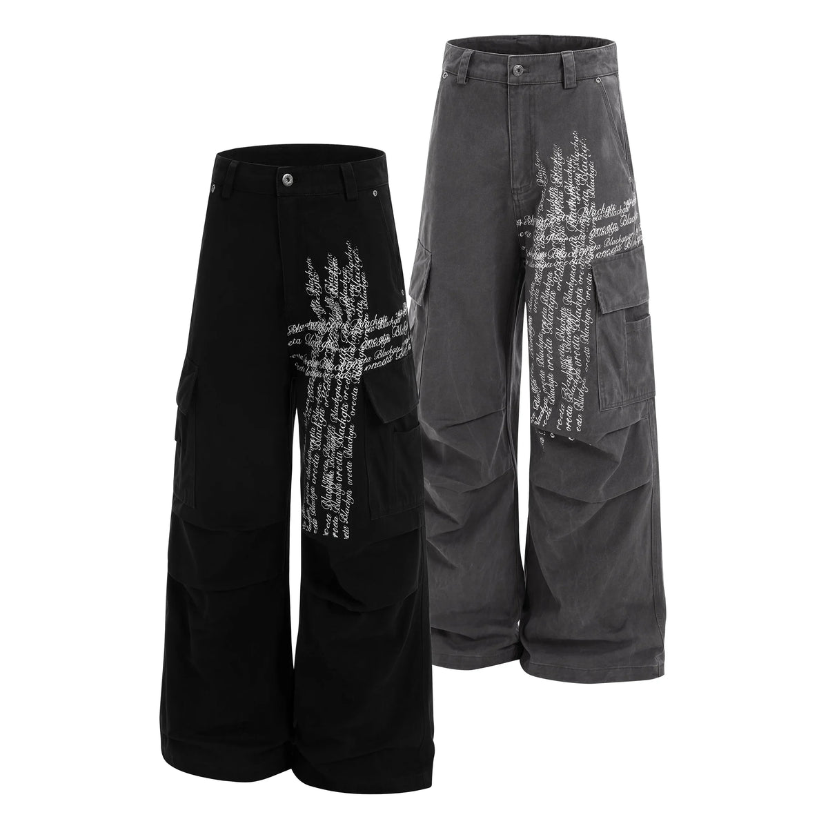 Cross Lettering Cargo Pants