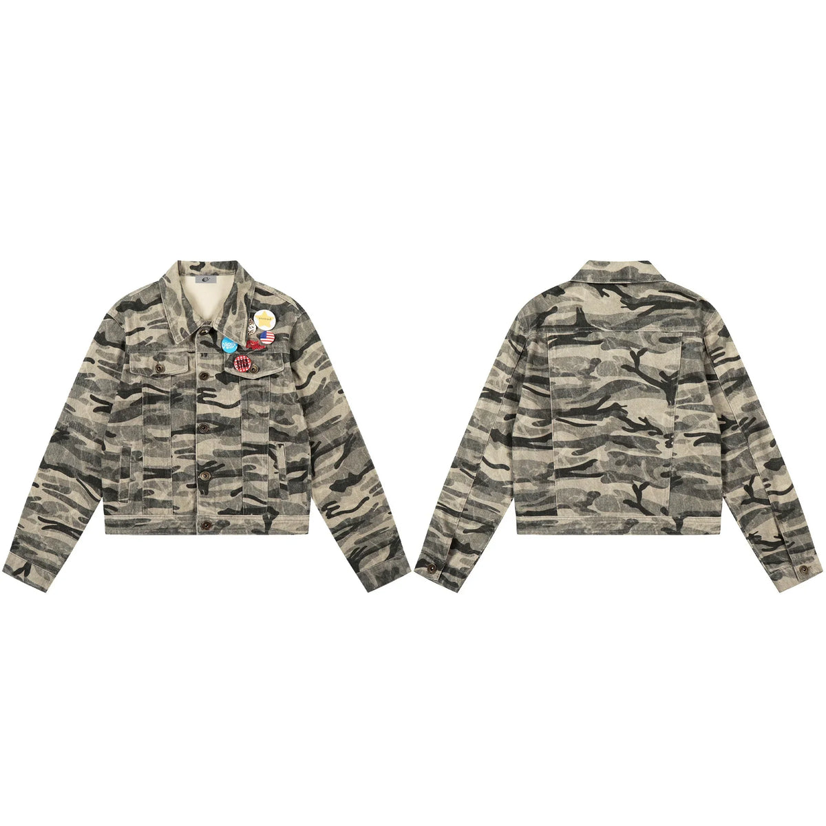Camo Badge Denim Jacket