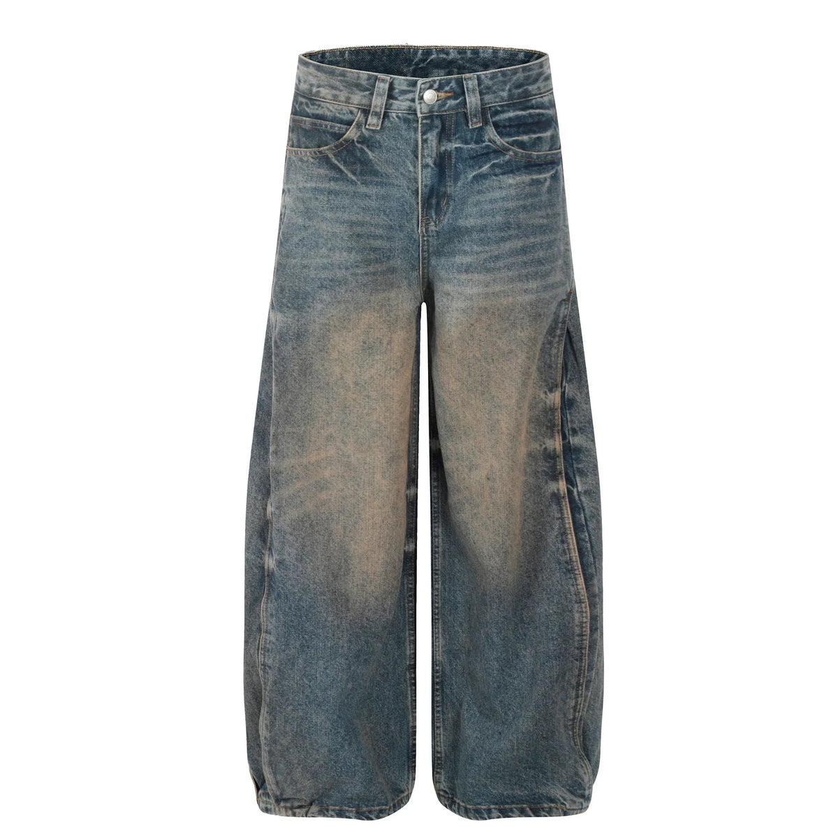 Sand-Washed Barrel Jeans