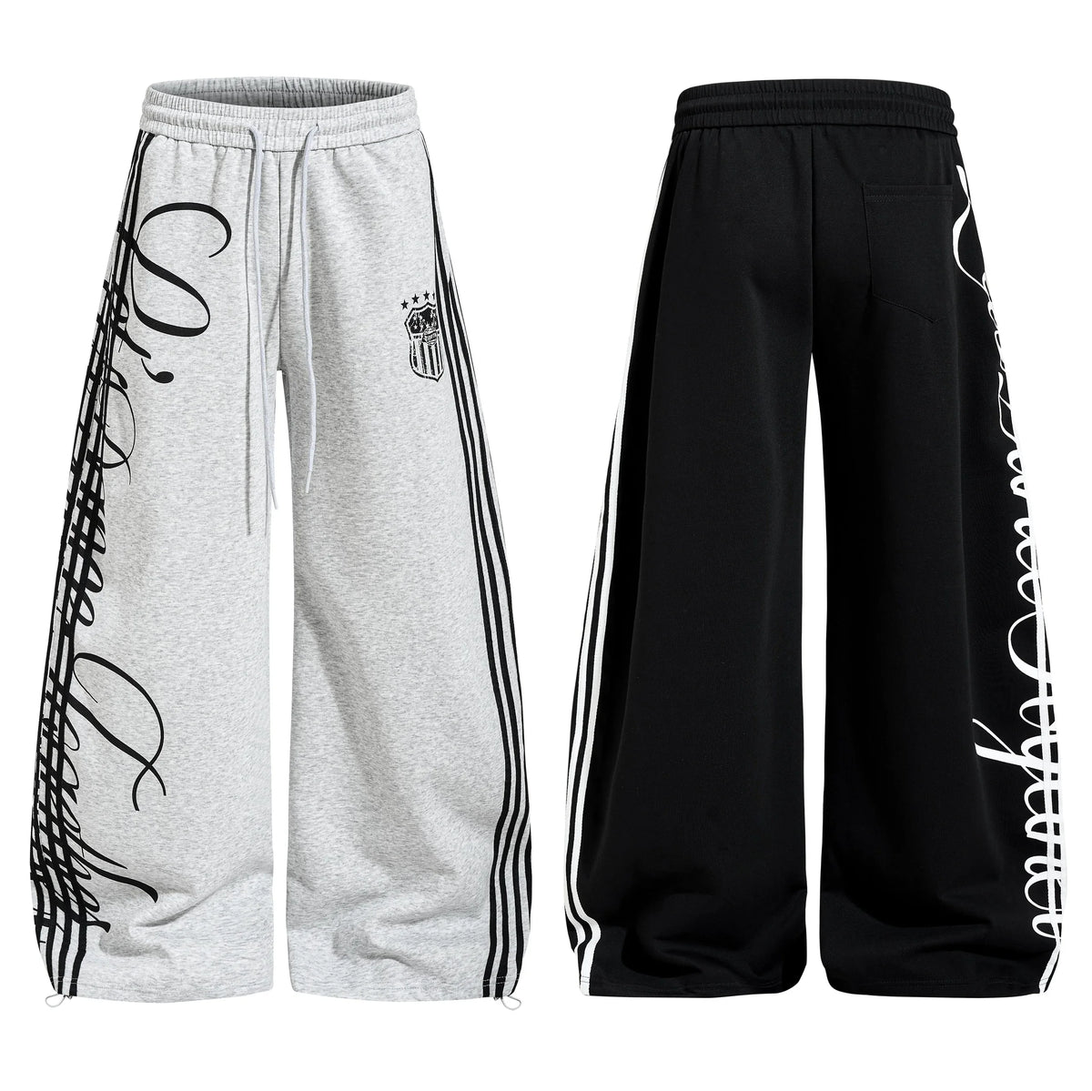 Script Stripe Wide-Leg Sweatpants