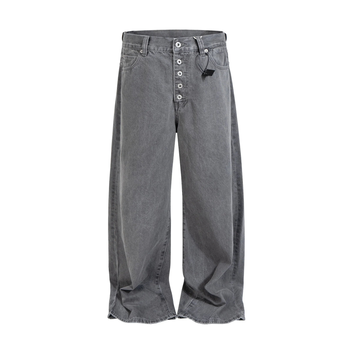 Button-Fly Washed Denim Pants