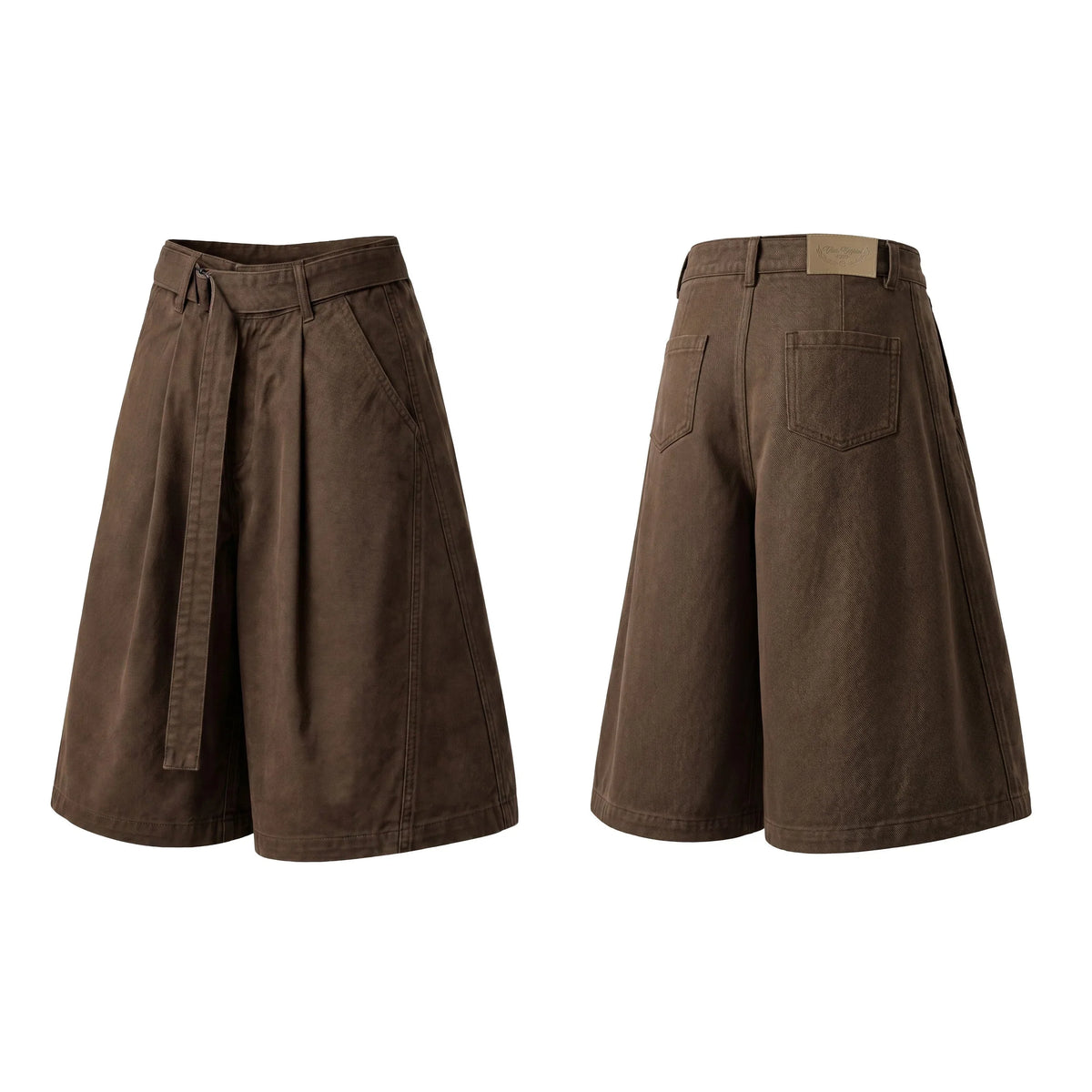 Belted Wide-Leg Short
