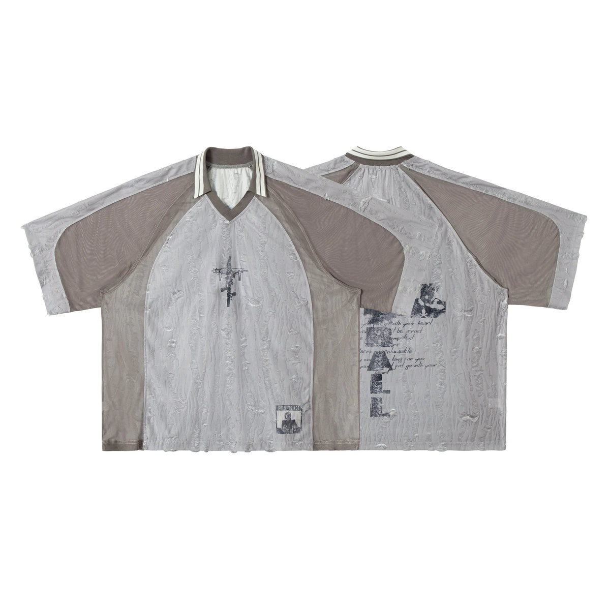 Textured Mesh Patchwork Tee