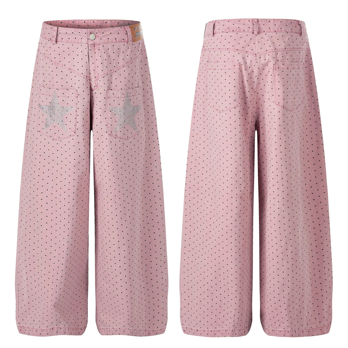 “Polka Star Wide-Leg Pants”