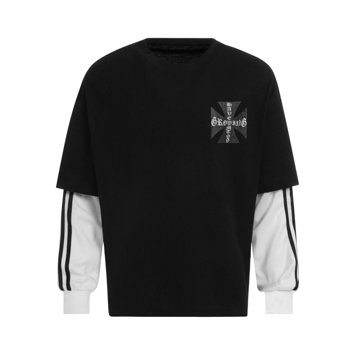 Layered Gothic Cross Long Sleeve Tee