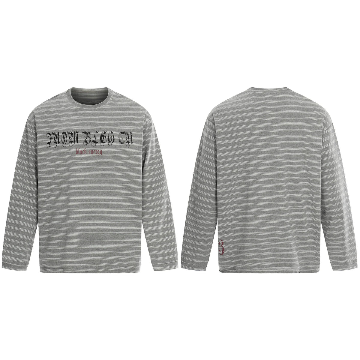 Striped Gothic Logo Long Sleeve Tee