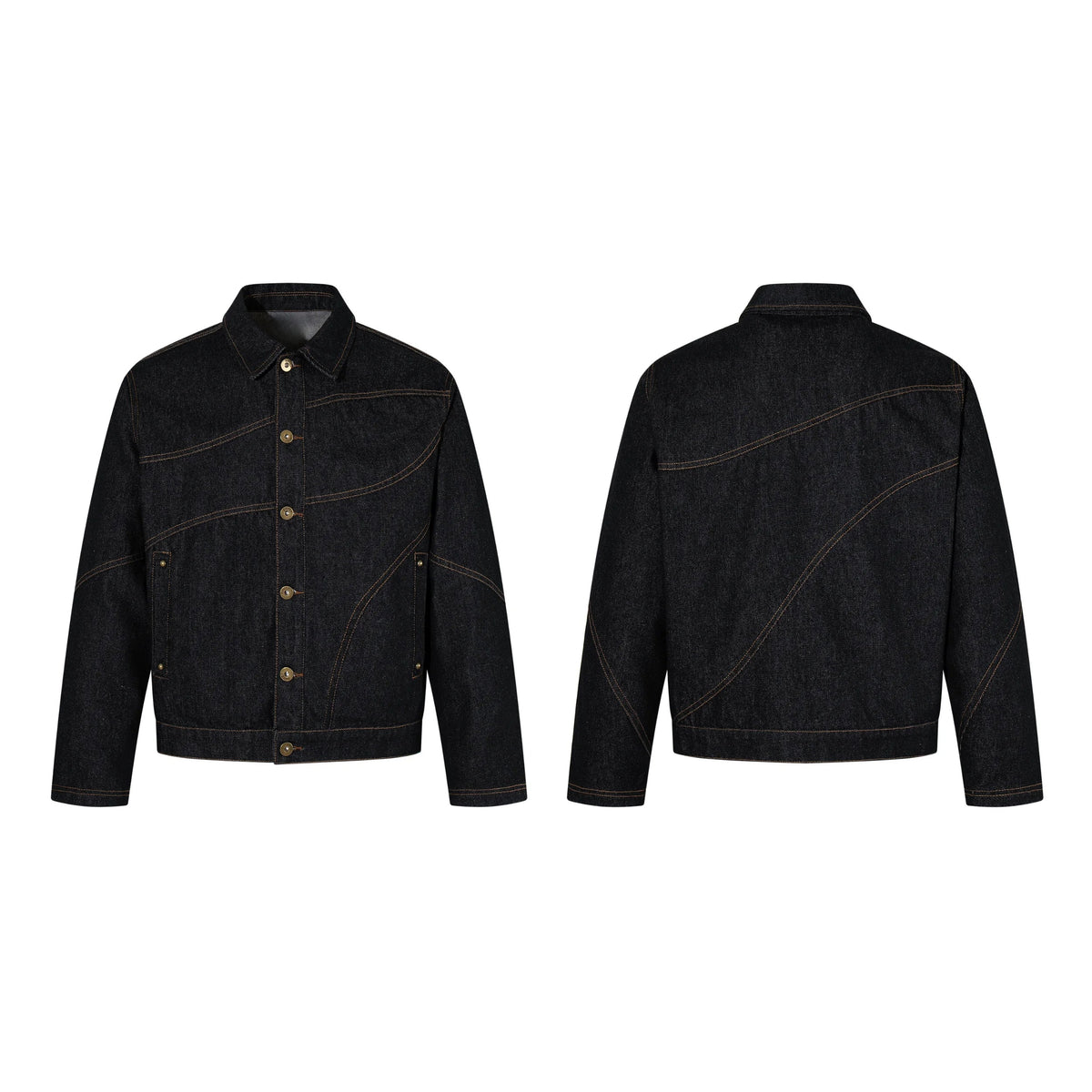 Curved Seam Denim Jacket