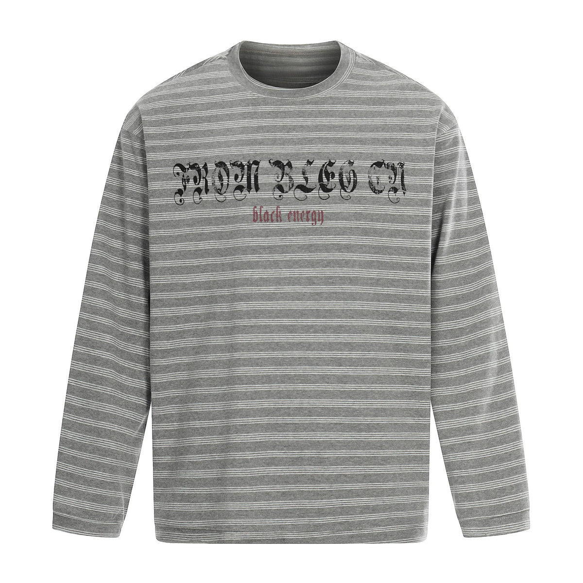 Striped Gothic Logo Long Sleeve Tee