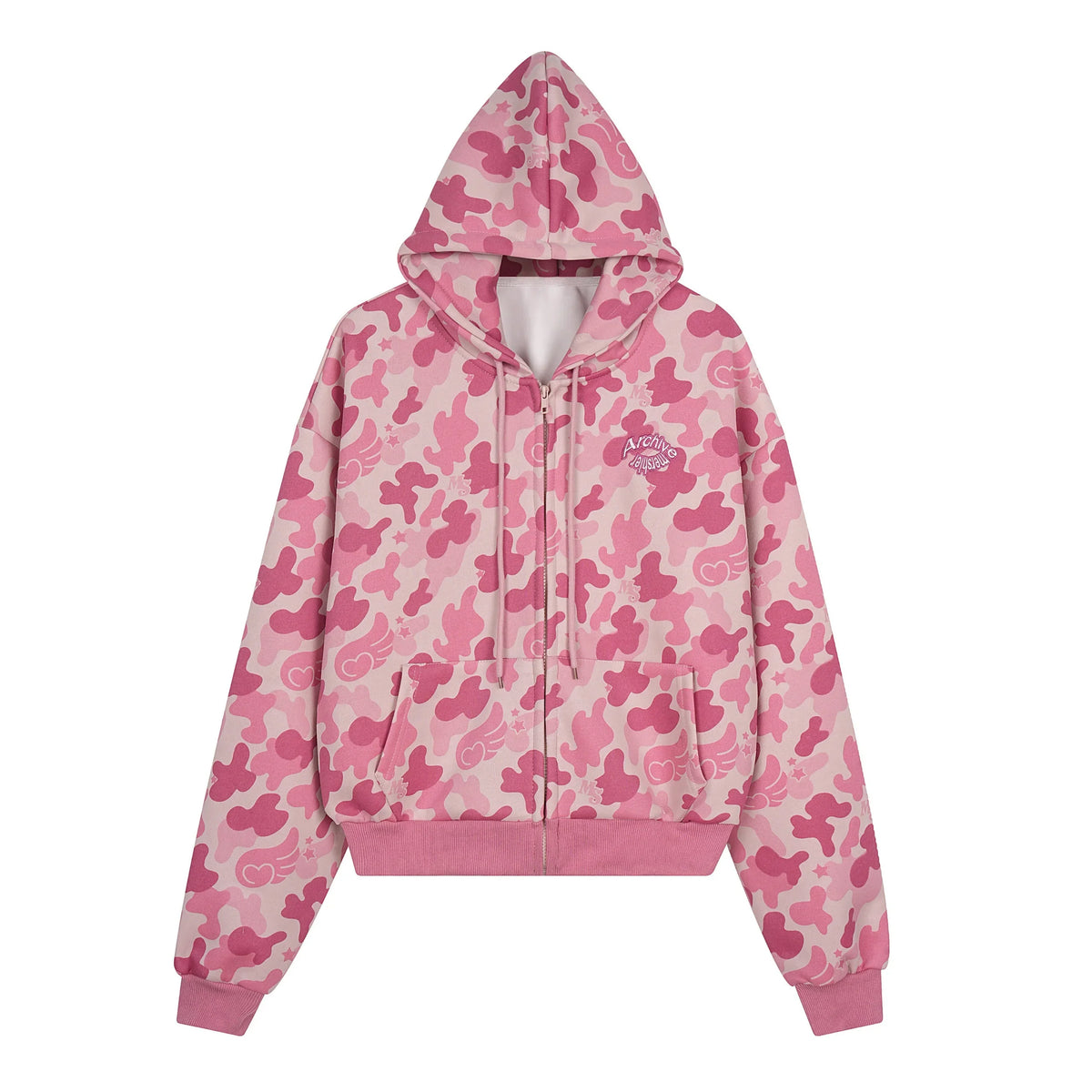 Camo Graphic Zip-Up Hoodie