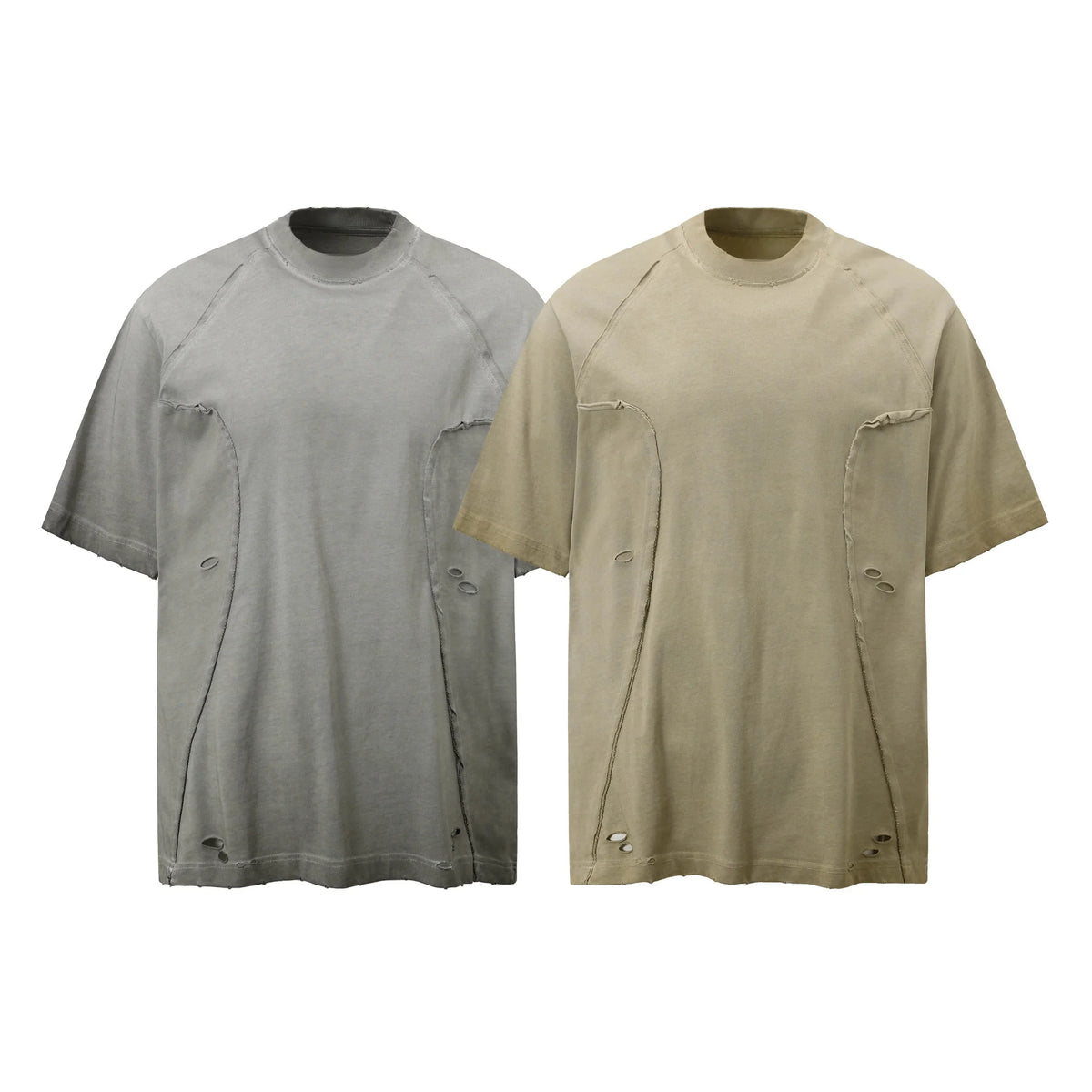 Distressed Panel Short Sleeve Tee