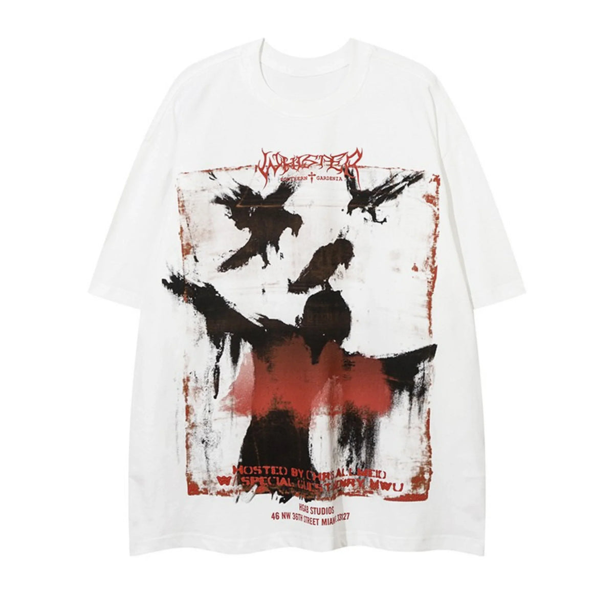 Distressed Raven Graphic Tee