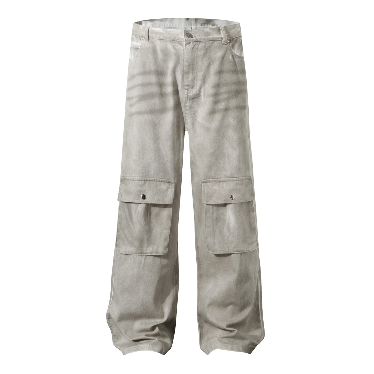 Washed Cargo Denim Pants