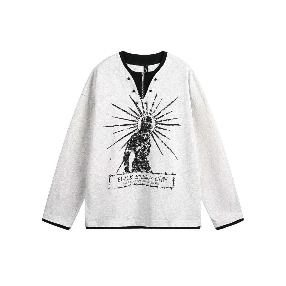 Black Energy Vintage Graphic Long-Sleeve Tee